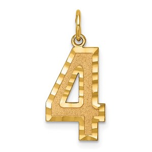 Black Bow Jewelry 14k Yellow Gold, Varsity Collection, Large D/C Pendant Number 4 - 1 of 4