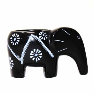 Slickblue Kisii Soapstone Elephant Tea-Light Holder – Hand-Carved 2.5" Candle Holder,for Home or Office - 1 of 4