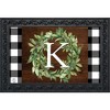 Briarwood Lane Everyday Doormat 30x18 Indoor Outdoor Wreath Monogram Letter K Doormat - 2 of 4