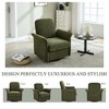 Kumasinova Modern Barrel Accent Chair, 360° Swivel Chair with Solid Wood Frame, Linen Fabric Armchair with Wood Base, Sofa Chair with Curved Back - 2 of 4