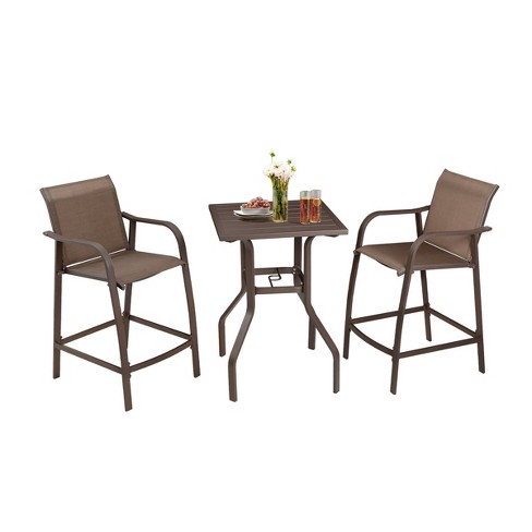 Aluminum patio 2024 bar set