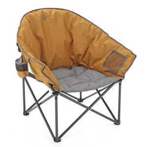 Arrowhead Outdoor Oversized Heavy-Duty Club Folding Camping Chair w/External Pocket, Cup Holder, Portable, Padded, Moon, Round, Bag (Workwear Tan) - 1 of 4