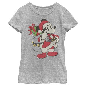 Girl's Disney Mickey Mouse Is Santa T-Shirt - 1 of 4