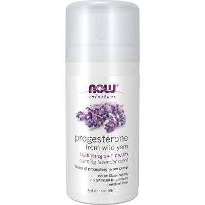 NOW Natural Progesterone - Calming Lavender 3 Ounce (85 g) Cream.