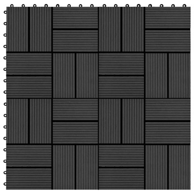 vidaXL 11 pcs Decking Tiles WPC 11.8"x11.8" 1 sqm Black