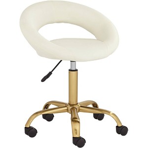 55 Downing Street Briar Gold and White Faux Leather Adjustable Office Chair - 1 of 4