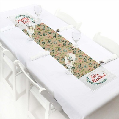 Big Dot of Happiness Feliz Navidad - Petite Holiday and Spanish Christmas Party Paper Table Runner - 12 x 60 inches