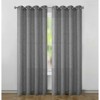 Kate Aurora 2 Piece Heavy Woven Heavy Duty Linen Styled Grommet Top Window Curtain Panels - Gray - 3 of 4