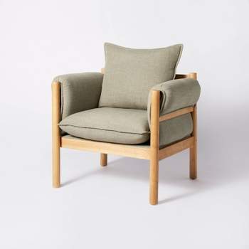 Arbon Wood Dowel Accent Chair with Cushion Arms - Threshold™ designed with Studio McGee