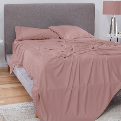 Blush Twin Polyester Sheet Set with Pillowcase