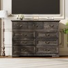 GustoWave 9-Drawer Dresser for Bedroom, 47" Wide Dressers Wood Vintage Chest of Drawers, Farmhouse Storage Organizer for  Hallway Entryway, Black - 3 of 4