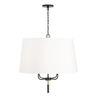 Capital Lighting Beckham 4 - Light Pendant in  Glossy Black/Aged Brass