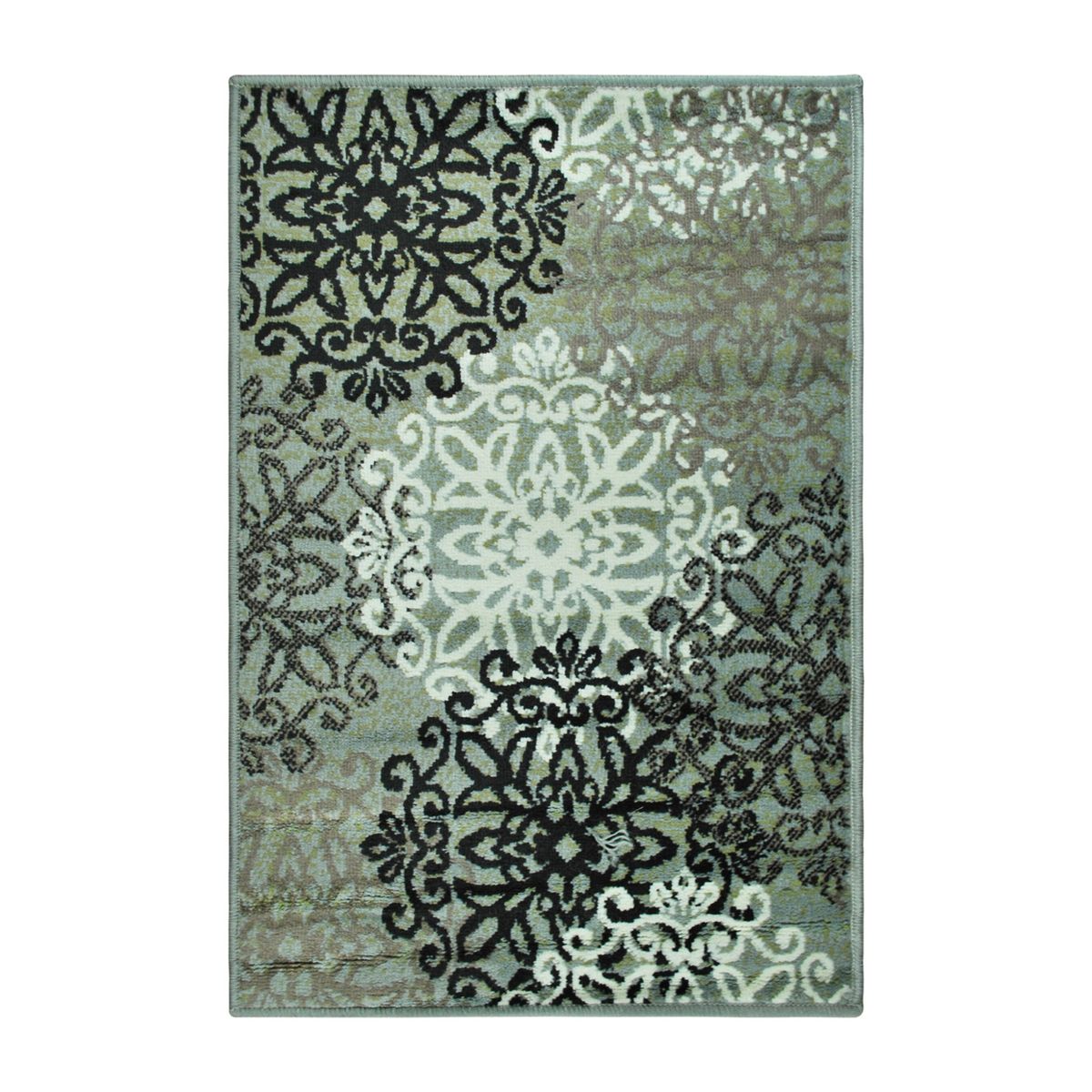Elegant Floral Medallion Indoor Area Rug or Runner - Blue Nile Mills - thumbnail 3