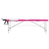 vidaXL 2-Zone Foldable Massage Table Aluminum White and Pink - 3 of 4