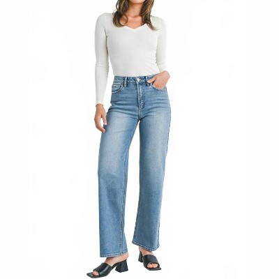 Women's High Rise Straight Leg Jeans - JBD.
