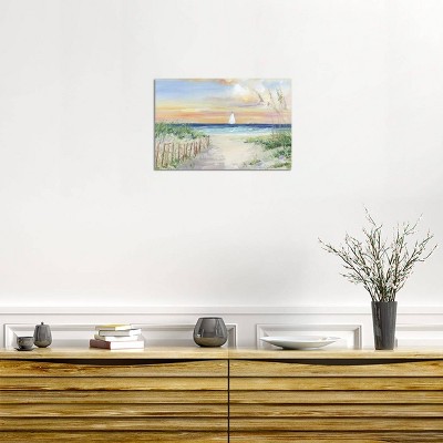 Set Sail Coastal Sunset Wrapped Canvas Wall Art