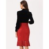 Allegra K Women's Elegant Vintage Fishtail Lace Stretch Office Bodycon Pencil Skirt - 4 of 4