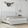 Okak Full Platform Bed Frame Upholstered Bed with Adjustable Height Headboard and USB Charger Music Speaker Star Projector Noise-Free - 4 of 4