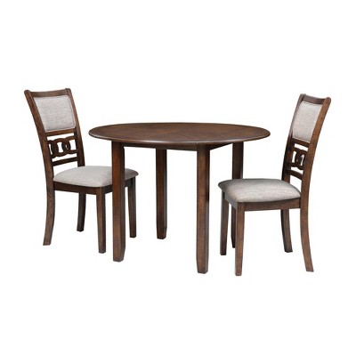 New Classic Furniture,Gia 3-Piece 42" Wood Round Dining Set With 2 Chairs In Cherry