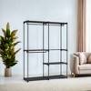 Clothes Rack with Shelves and Hanging Rods Portable Freestanding Closet Organizer for Bedroom Cloakroom 54.3 x 16.9 x 71.7 InClothing Storage Black - 2 of 4