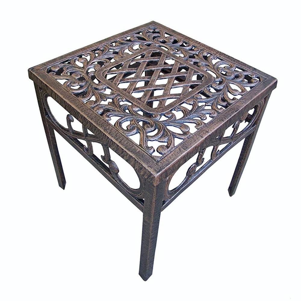 Photos - Garden Furniture Mississippi 17" Outdoor Cast Aluminum Square Table - Bronze - Oakland Livi