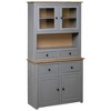 vidaXL Highboard Grey Solid pine wood Large Highboard Rectangular - 2 of 4