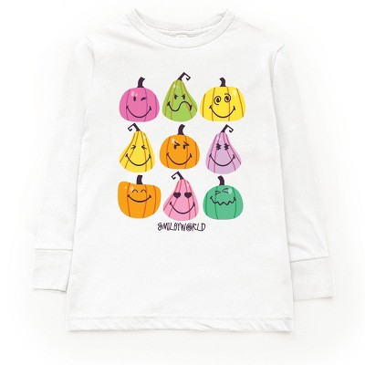 The Juniper Shop SmileyWorld Bright Pumpkins Chart Youth Long Sleeve Tee