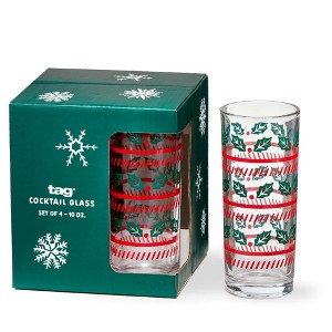 tag Tis The Season Drinks Glass S/4 - 1 of 2
