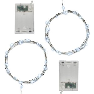 LumaBase Battery-Operated LED Fairy String Lights, Cool White - Set of 2 - 1 of 4