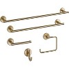 Champagne Bronze Toilet Paper Holder, Single Post Wall Mounted Tissue Roll Dispenser for Bathroom - 4 of 4
