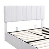 Okak Queen Platform Bed Frame with Upholstered Big Headboard with a Hydraulic Storage System Strong Slats No Box Spring Needed Easy Assembly, White - 2 of 4