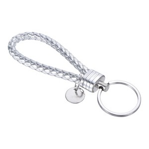 Unique Bargains Braided PU Leather Keychain with Stainless Steel Key Ring - 1 of 3