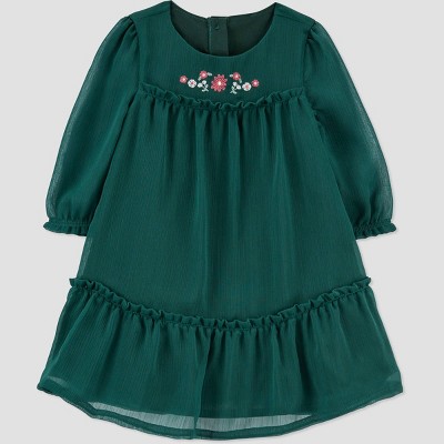 Image of Carter's Just One You® Baby Girls' Floral Chiffon Dress - Green 6M