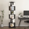 5/6 Tier Rotating Bookshelf, 360°Revolving Bookcase with Acrylic Plate, Floor Standing Display Rack, Bookshelf Organizer for Bedroom Living Room - 2 of 4