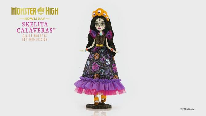 Monster High Howliday Dia De Muertos Skelita Calaveras Fashion Doll, 2 of 11, play video