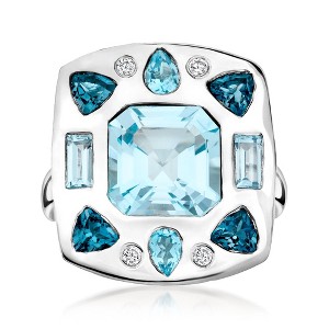 Ross-Simons 5.50 Carat Sky Blue Topaz and 2.10 ct. t.w. Multi-Gemstone Ring in Sterling Silver Size 5 - 1 of 4