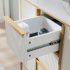 SinCiDo Sideboard Buffet Servers with 2 Doors & 3 Drawers, 54″W Luxury Fluted Kitchen Storage Cabinet with Faux Marble Tabletop - 4 of 4