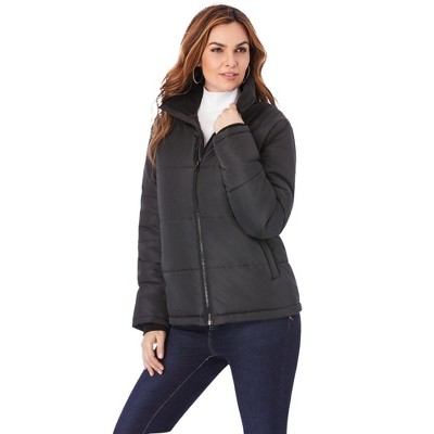 Roaman's Women's Plus Size Short Puffer Jacket : Target