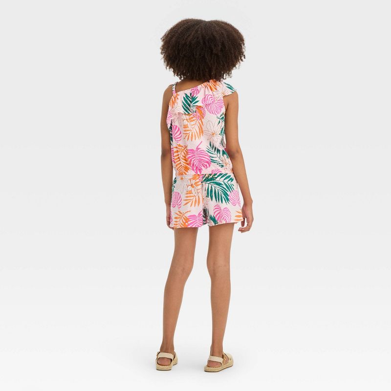 Girls' 2pc One-Shoulder Top and Pull-On Seersucker Shorts Set - Cat & Jack™, 3 of 6
