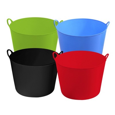 AVAILABLE IN 9 COLOURS BUCKET,STORAGE 42L FLEXI TUB WITH CHOICE OF PLASTIC LID 