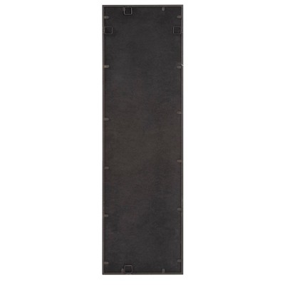 Cantera Slim Black Iron Frame Dressing Mirror with Silver Inset