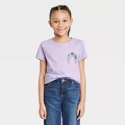 Girls' Rainbow Piano Short Sleeve Graphic T-Shirt - Cat & Jack™ Lavender