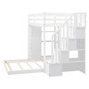PAGED Twin over Full Bunk Bed with Storage Stairs, Wooden Bed Frame with 3 Drawers and Guardrail, Modern Loft Bed for Kids, Teens, Adults - 4 of 4