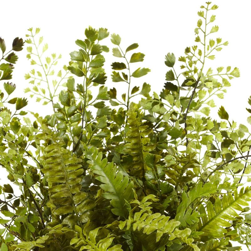 13&#34; x 17&#34; Artificial Fern Plant with Twig and Moss Basket- Nearly Natural, 4 of 5