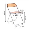 Folding Chair Steel Frame Clear Plastic Seat Lightweight Space-Saving Design for Home Office -3irtyhousy - 4 of 4