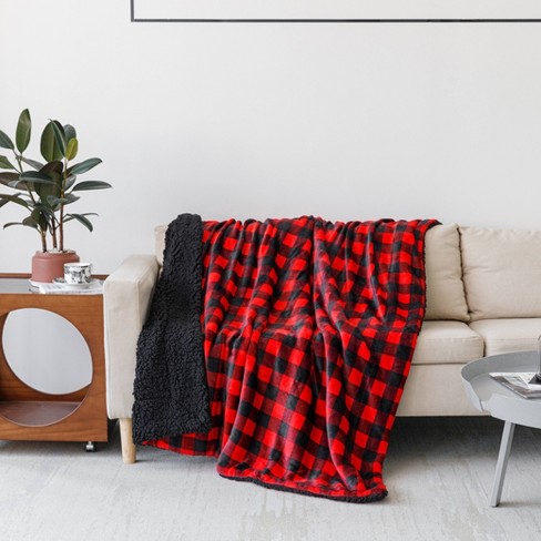 Red buffalo plaid online throw