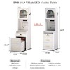 Fredees Small Vanity Desk: Mirror, Lights, Combination Lock Drawers, Charging Station, Human Sensor - 2 of 4