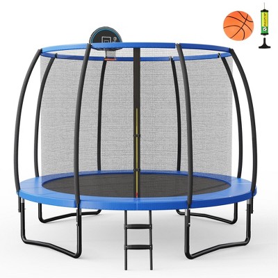 Costway 12ft Recreational Trampoline W Basketball Hoop Safety