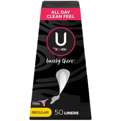 U by Kotex Barely There Thin Fragrance Free Thong Panty Liners - Light Absorbency - Regular - 50ct