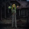 Whisen Battery-Operated Halloween Pumpkin Ghost, Sound-Activated Scary Voice & LED Eyes - 2 of 4